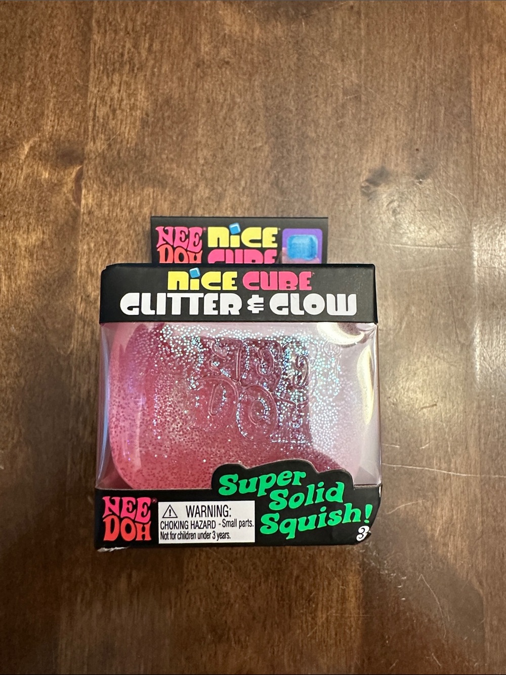 NeeDoh Nice Cube Glitter & Glow - Pink Glitter Squish NWT